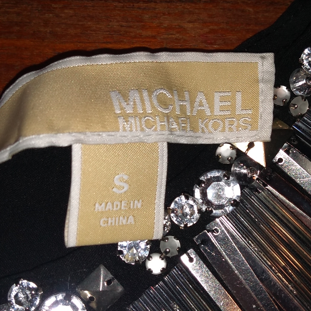Michael Kors Black Sleeveless Blouse, Size Small, Silk, Silver Embellish… - Picture 4 of 8